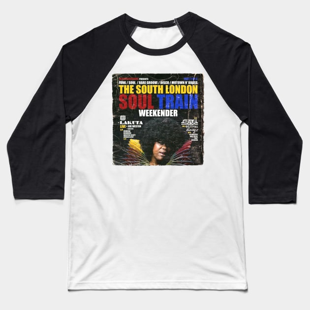 POSTER TOUR - SOUL TRAIN THE SOUTH LONDON 9 Baseball T-Shirt by Promags99